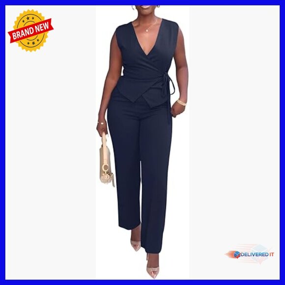Pants - Professional 2-Piece Vest and Pants Set, Stretchy Polyester Blend, Business